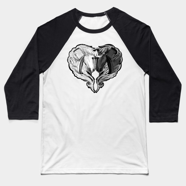 Love Horses Baseball T-Shirt by KsuAnn